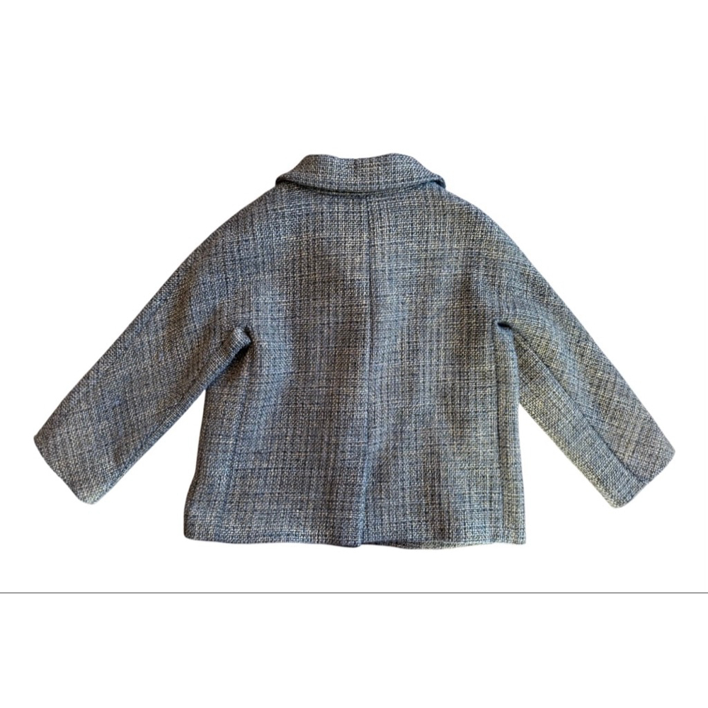 Talbots Brown Gray Tweed Cropped Blazer Jacket Women's Size 8 - Picture 8 of 13